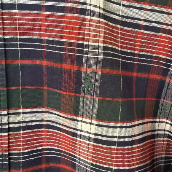 VINTAGE Polo‎ Ralph Lauren Plaid 100% Cotton Men's Button Up Long Sleeve Sz L - Picture 7 of 11